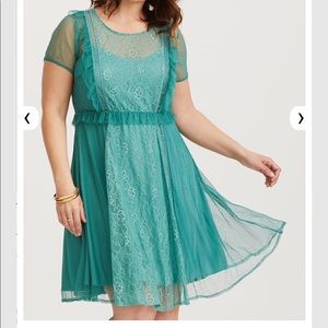 Teal Lace Dress